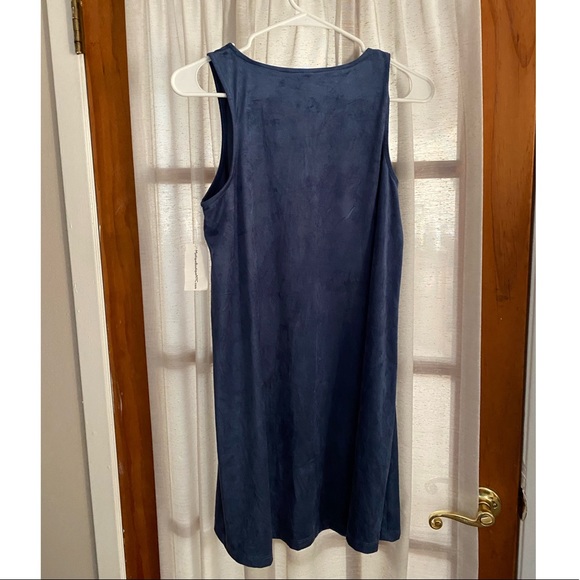 NEW BLUE SUEDE TUNIC DRESS - Picture 2 of 3